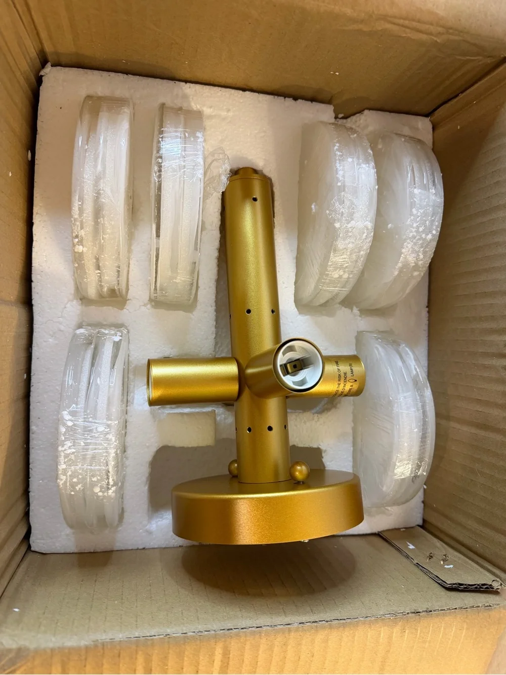 Modern Flush Mount Glass Ceiling Light, Gold Vintage Chandelier